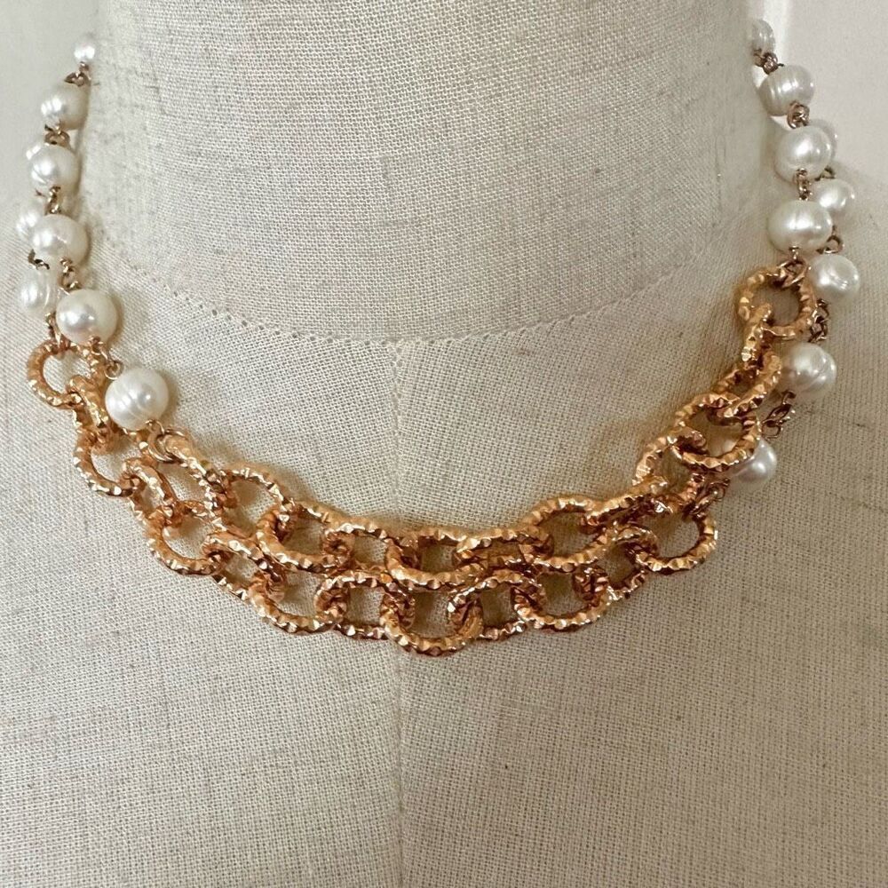 Honora bronze Italy pearl  long necklace
